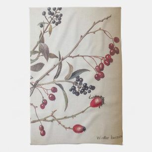 Nature Notes, Winter Berries by Holden Tea Towel