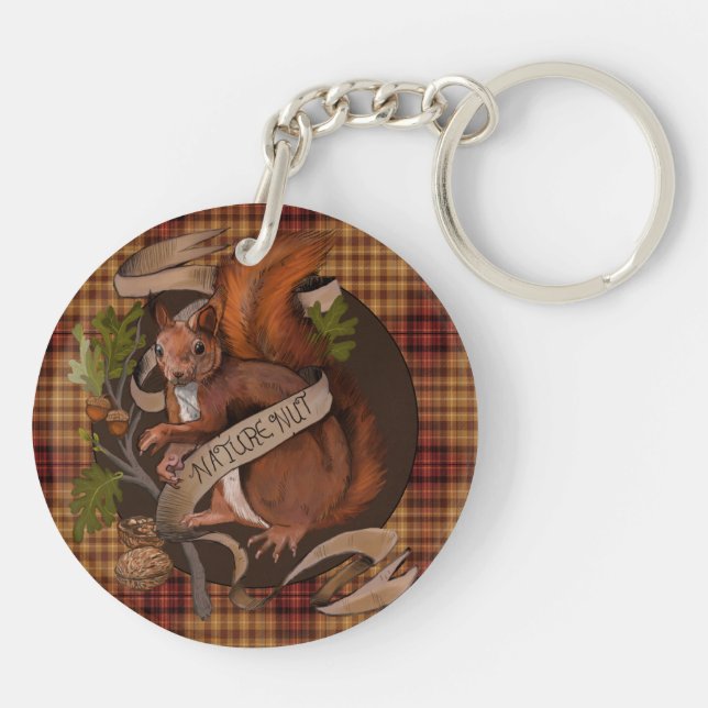 Nature Nut Squirrel  Key Ring (Back)