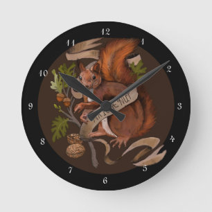 Nature Nut Squirrel Round Clock