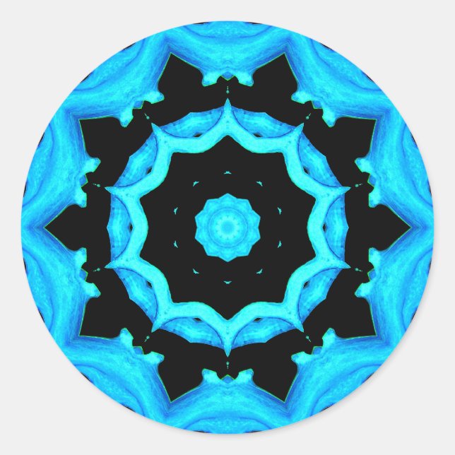 NATURE OCEAN BLUE CLASSIC ROUND STICKER (Front)