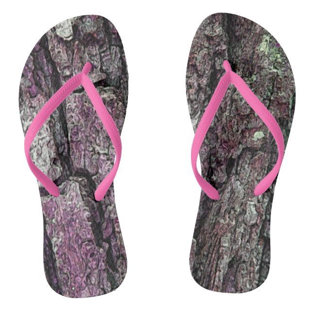 Nature Old Pine Bark Purple Thongs (Footbed)