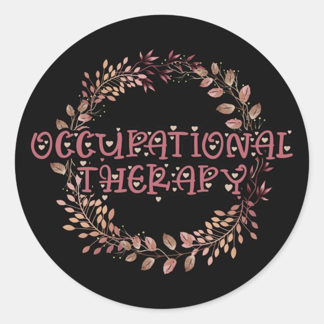 Nature OTA Therapist OT Exercise Leaves Occupation Classic Round Sticker (Front)