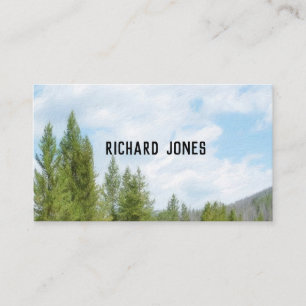 nature outdoors mountain pine trees blue sky business card