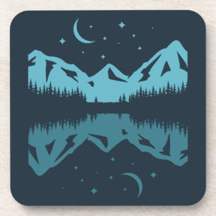 Nature Outdoors View Lake Mountains Coaster