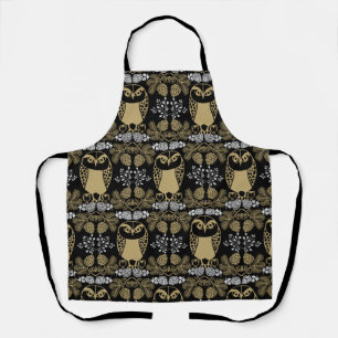 Nature Owl Folk Art Apron