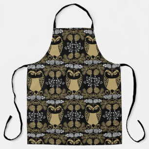 Nature Owl Folk Art Apron