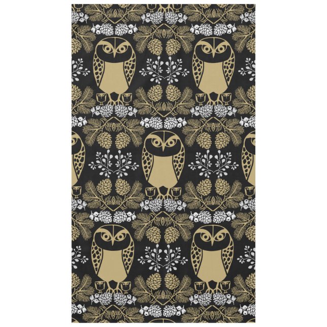 Nature Owl Folk Art Tablecloth (Front)