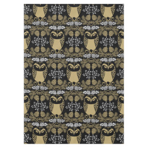 Nature Owl Folk Art Tablecloth
