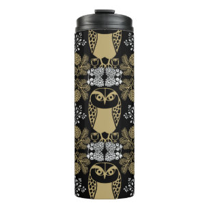 Nature Owl Folk Art Thermal Tumbler