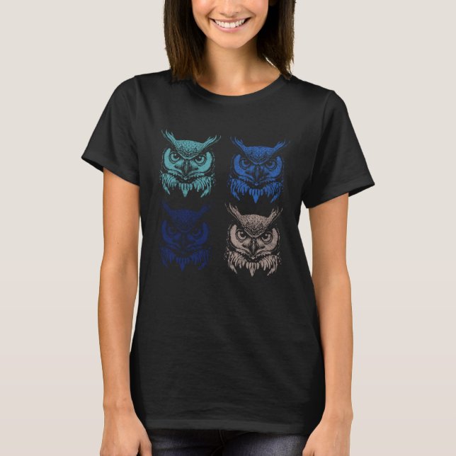 Nature Owl Wildlife Forest Animal Artsy Owl T-Shirt (Front)
