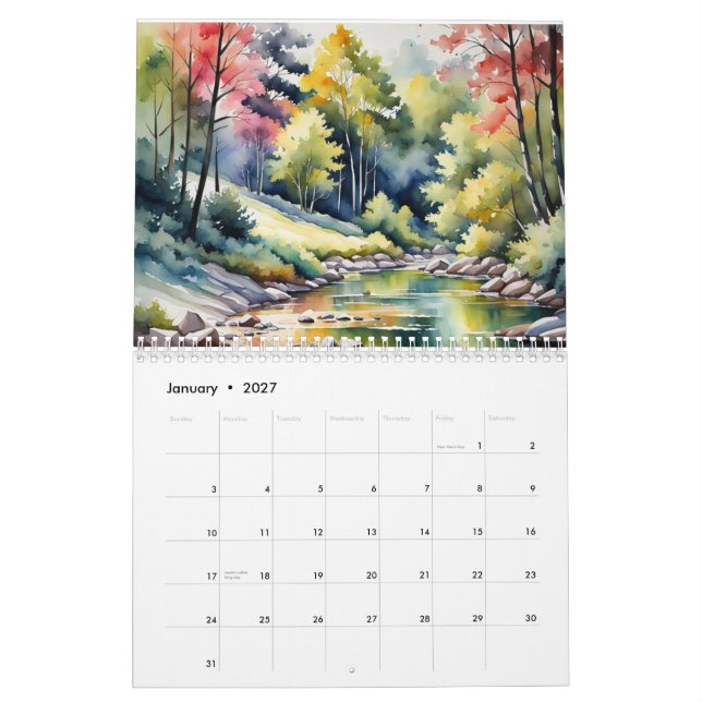  Nature Paintings Calendar (Jan 2027)