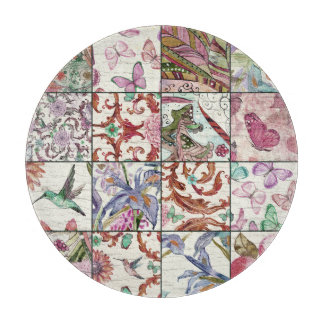 Nature Patchwork: Chic Seamless Background Cutting Board