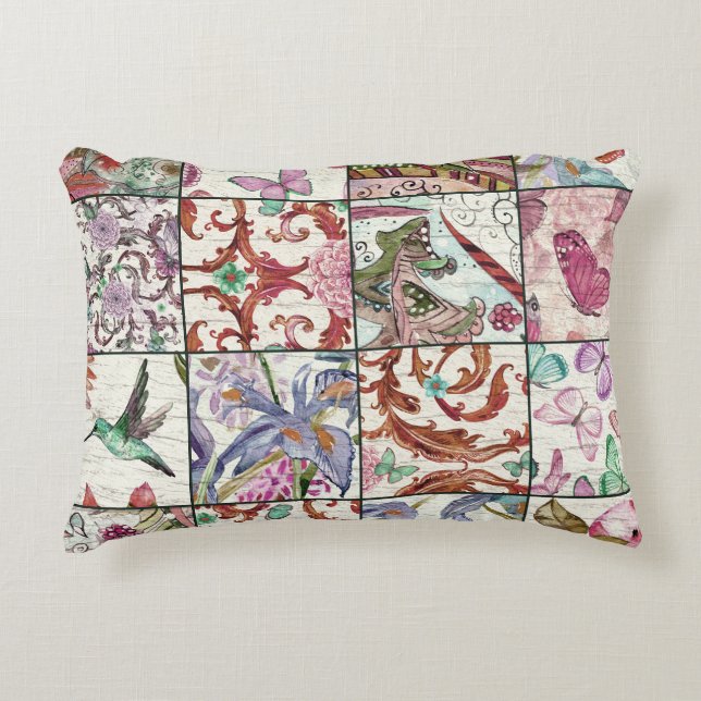 Nature Patchwork: Chic Seamless Background Decorative Cushion (Front)