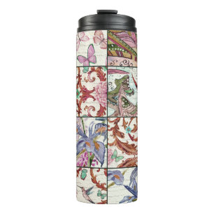 Nature Patchwork: Chic Seamless Background Thermal Tumbler