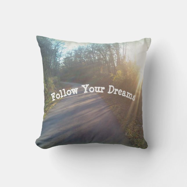 Nature Path in Woods Photo Shining Sun Dreams Cushion (Front)