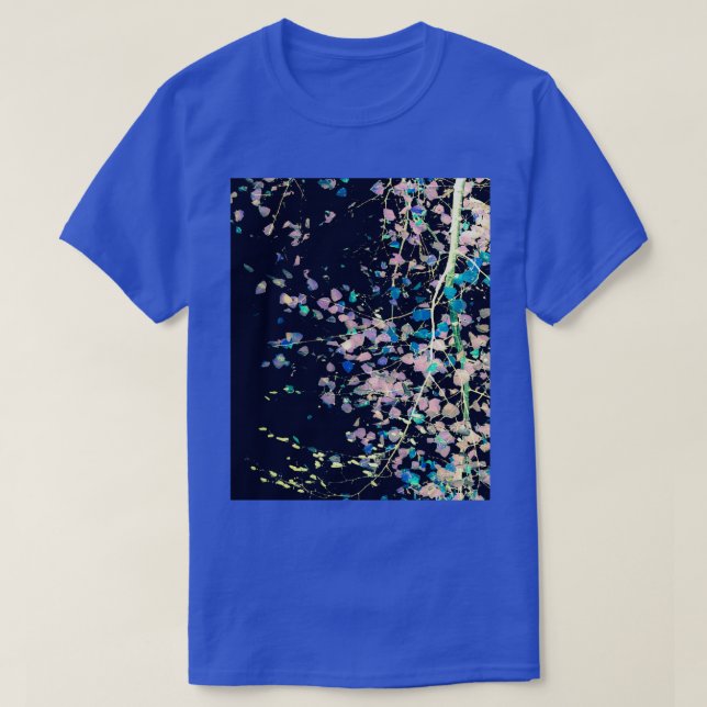 Nature Pattern 4 Birch Blue Graphic T-Shirt (Design Front)