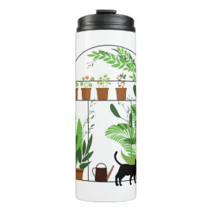 Nature pattern, greenhouse, gardening. Fence, flow Thermal Tumbler