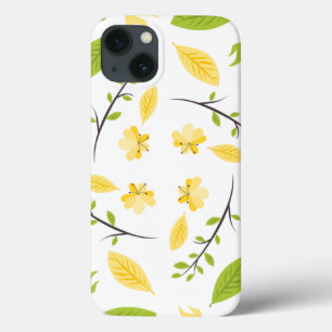 Nature Pattern Leaves Drawing Sketch Flowers   iPhone 13 Case