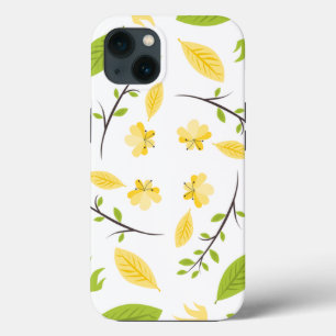 Nature Pattern Leaves Drawing Sketch Flowers iPhone 13 Case