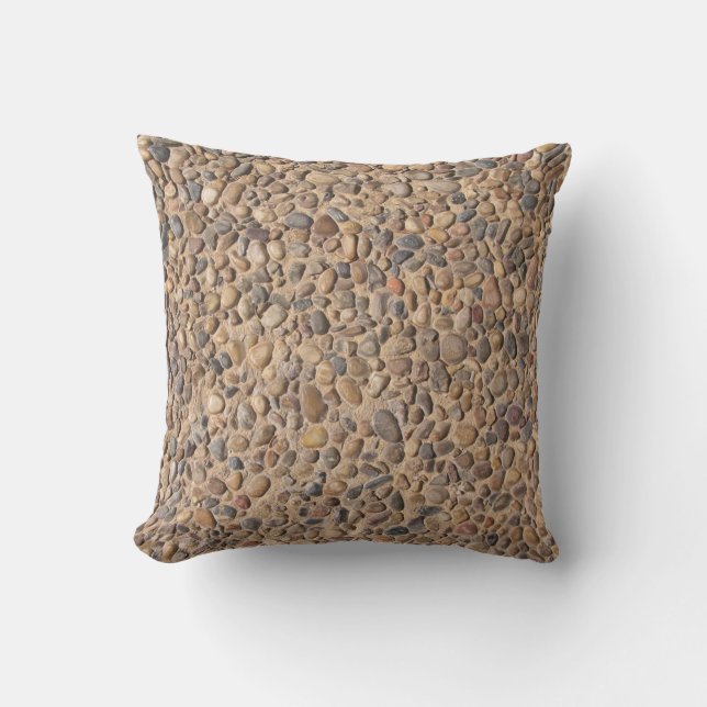 Nature Pebble Stones Rustic Photo Cushion (Front)