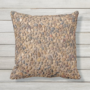 Nature Pebble Stones Rustic Photo Cushion