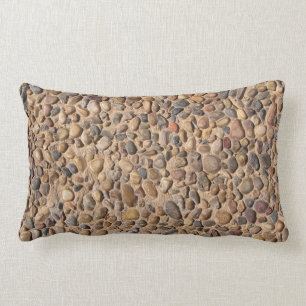 Nature Pebble Stones Rustic Photo Lumbar Cushion