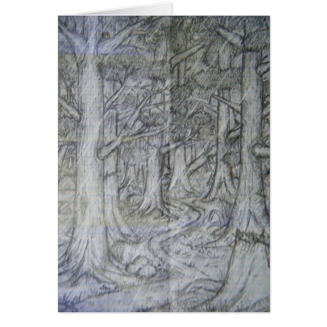 Nature Pencil Drawing Card (Front)