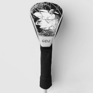 Nature Photo Black White Duck with Reeds Bird Golf Head Cover