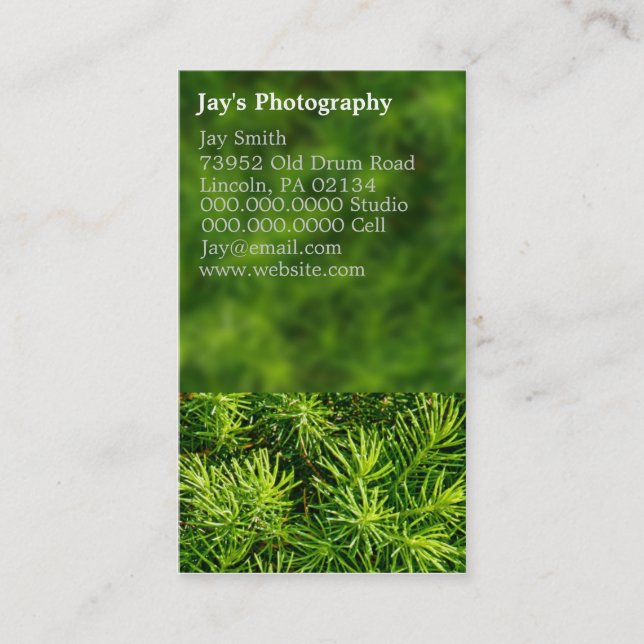 Nature Photographers Business Cards (Front)
