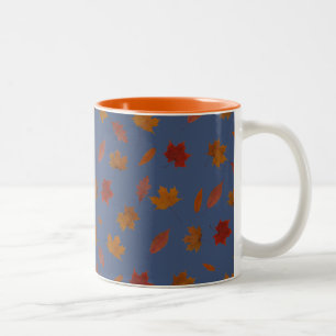 Nature Photographic Autumn Leaves Pattern Two-Tone Coffee Mug