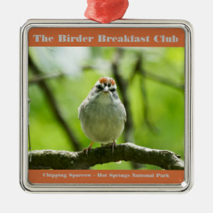 Nature Photography Chipping Sparrow Birder Metal Ornament