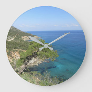 Nature Photography Mediterranean Mountain & Sea  Large Clock