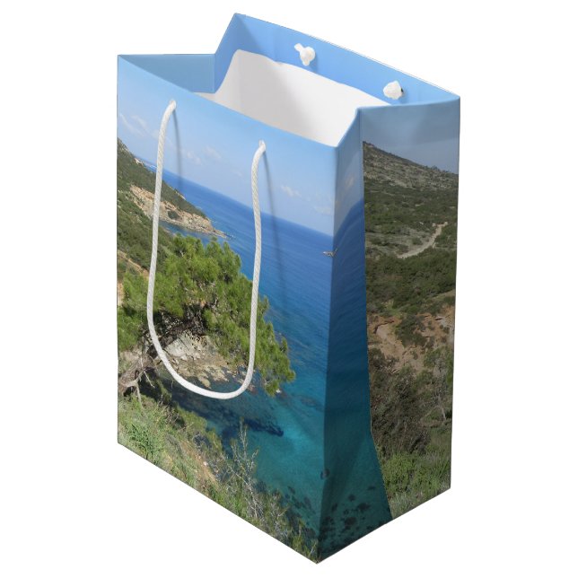 Nature Photography Mediterranean Mountain & Sea Medium Gift Bag (Front Angled)