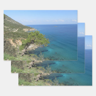 Nature Photography Mediterranean Mountain & Sea  Wrapping Paper Sheet