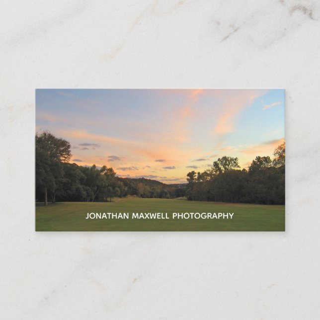 Nature Photography Sunset Freelance Photographer Business Card (Front)