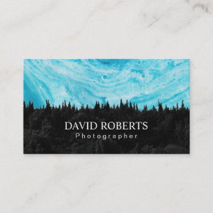 Nature Photography Watercolor Forest Photographer Business Card