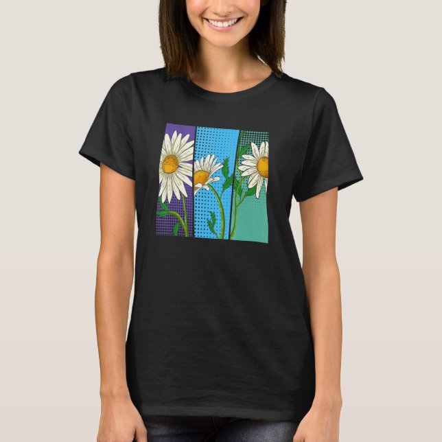 Nature Plant Botanical Garden Flower Pop Daisy Flo T-Shirt (Front)