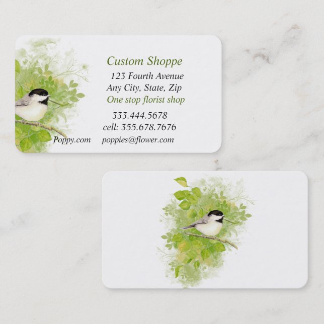 Nature Plant Garden Bird  Flower Business Card (Front/Back)