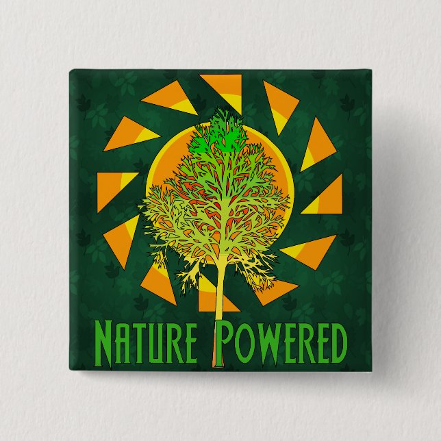 Nature Powered 15 Cm Square Badge (Front)