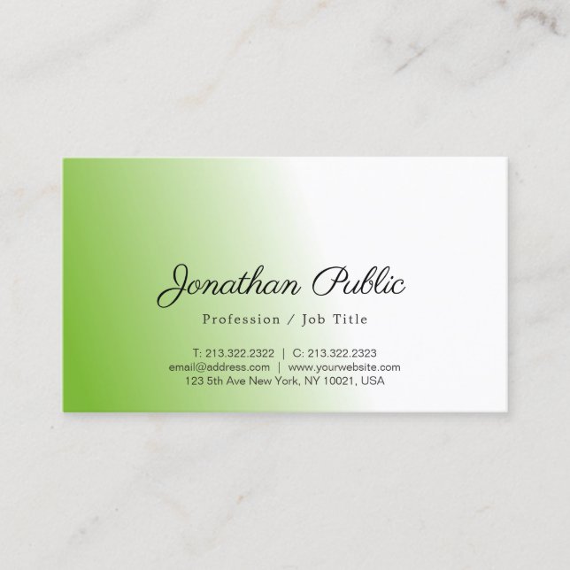 Nature Protect Environment Elegant Design Plain Business Card (Front)