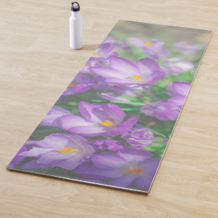 Nature Purple Crocus Flowers Yoga Mat