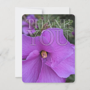 Nature Purple Hibiscus Flower Thank You Card