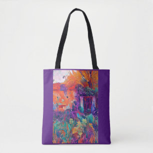 Nature reclaims a house tote bag