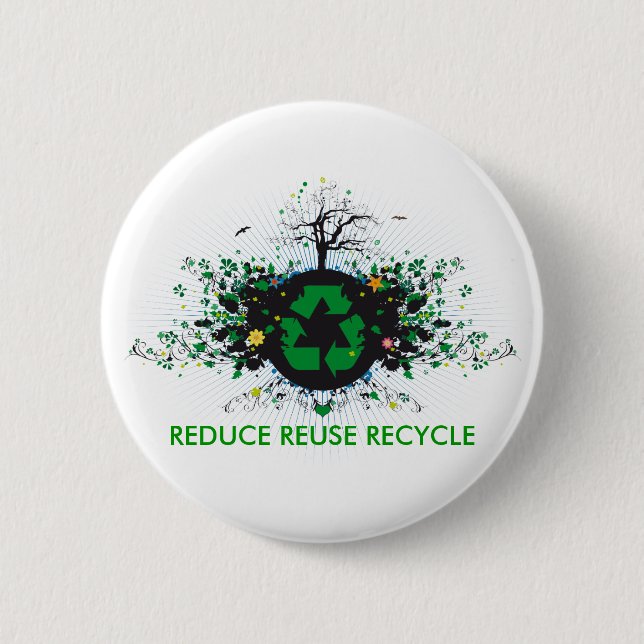 Nature Recycles 6 Cm Round Badge (Front)