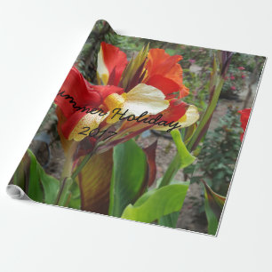Nature Red Flower Floral Photography Wrapping Paper