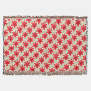 Nature Red Flowers Garden Lilies on Custom Colour Throw Blanket