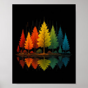 Nature Reflection Forest Trees Outdoor Wildlife Hi Poster