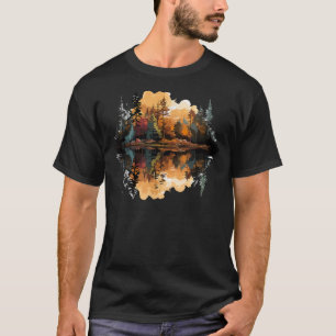 Nature Reflection Forest Trees Outdoor Wildlife T-Shirt