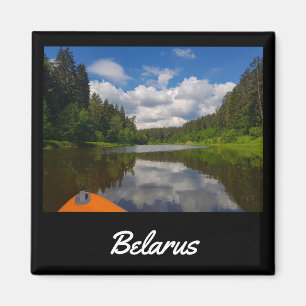 Nature River Canal Forest Landscape Belarus Magnet