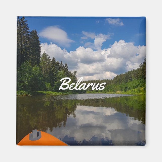 Nature River Canal Forest Landscape Belarus Magnet (Front)